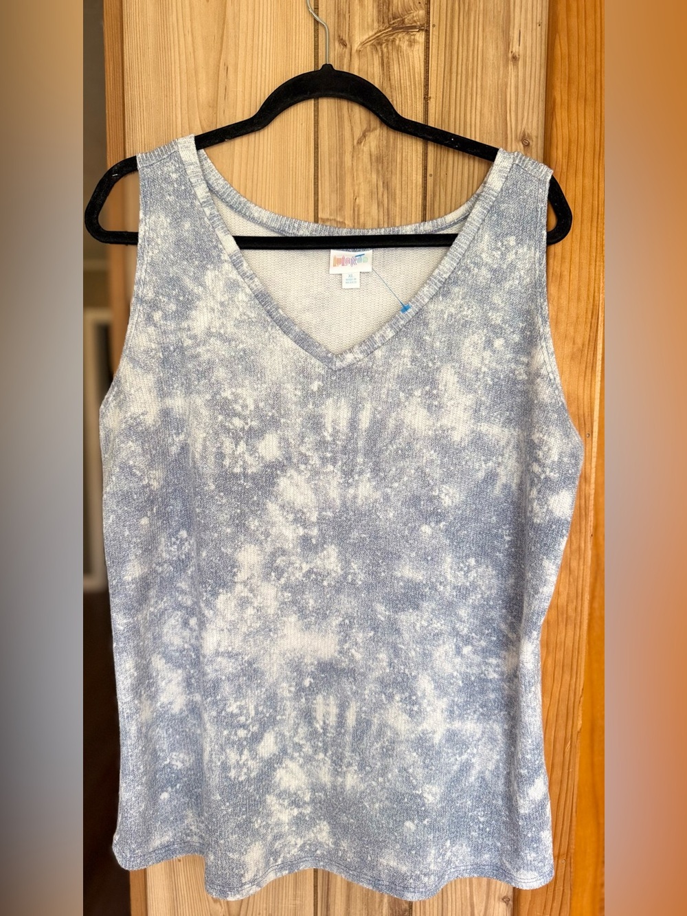 LuLaRoe Light Blue Tie-Dye V-Neck Tank